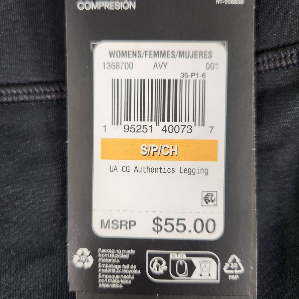 Under Armour Women's Black Compression HeatGear Mid Rise Leggings Small NWT - Picture 4 of 10